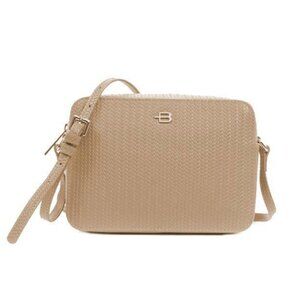 Baldini Beige Calfskin Leather Crossbody Bag